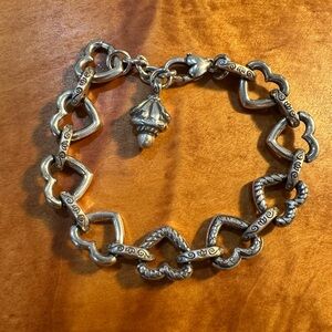 Brighton Silver Heart Charm Bracelet